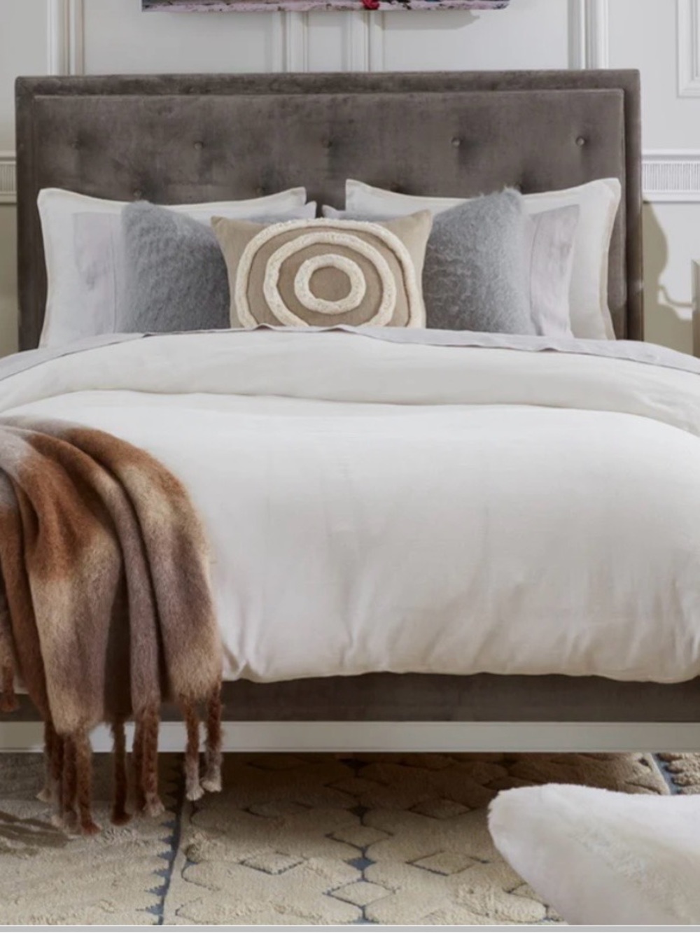 Jonathan Adler KING Pristine White Duvet Cover